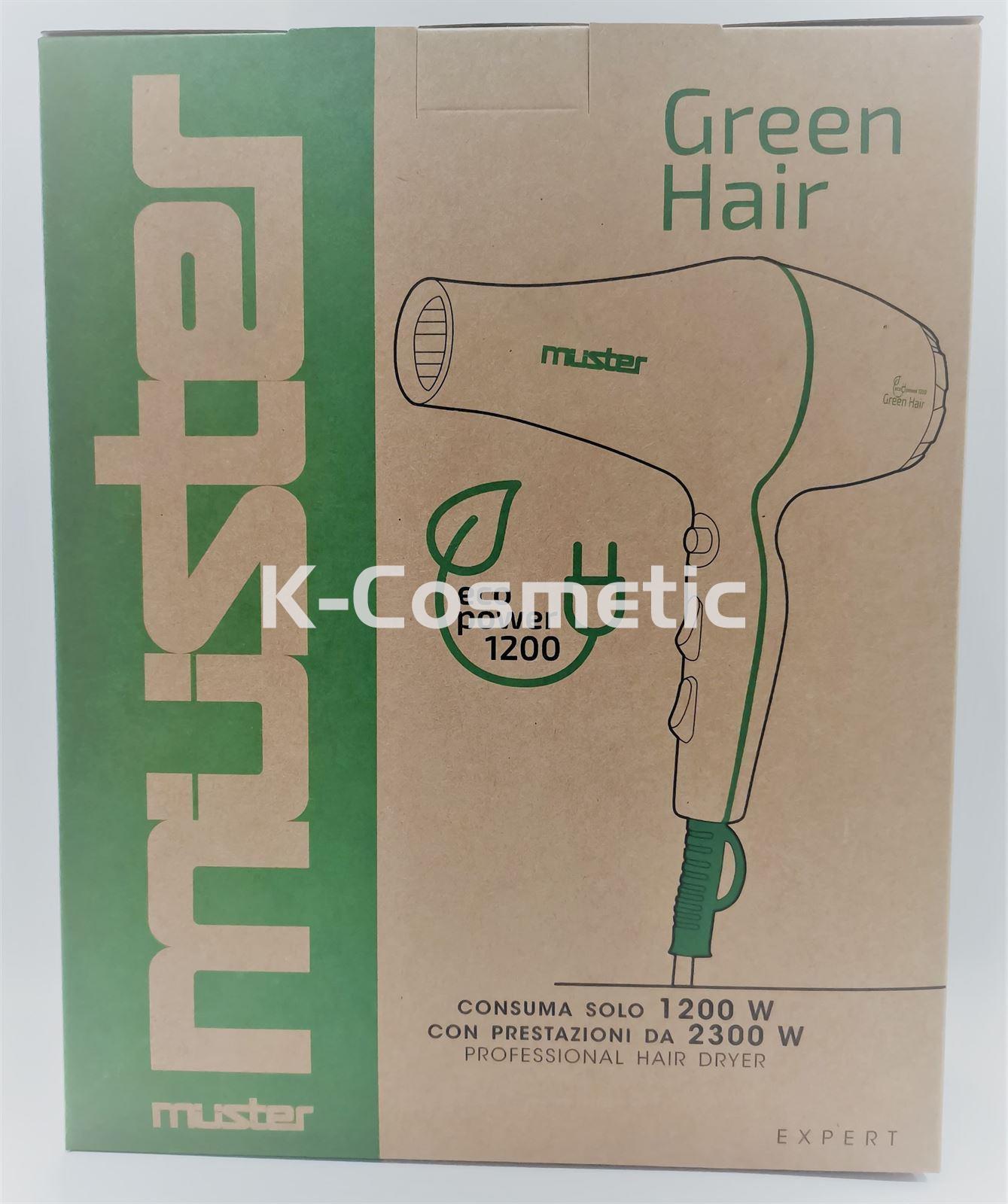 SECADOR GREEN HAIR ECO POWER MUSTER NEGRO - Imagen 1